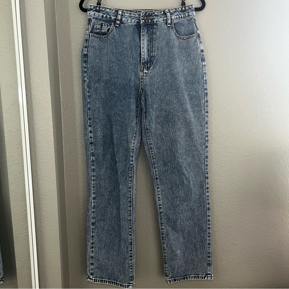 High Rise Blue Denim Mom Jeans